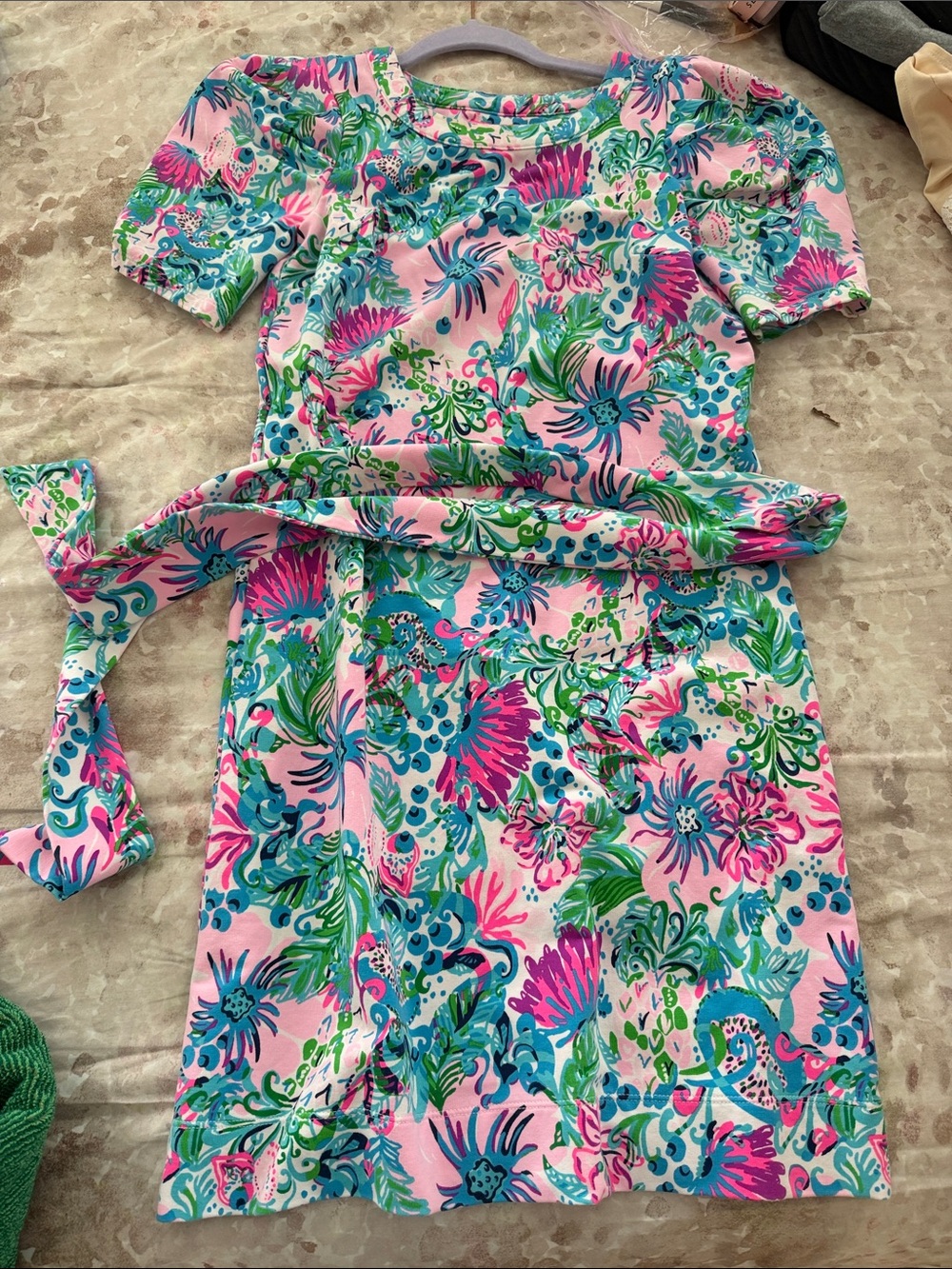 Lilly Pulitzer Pink Floral Tie-Waist Nightgown